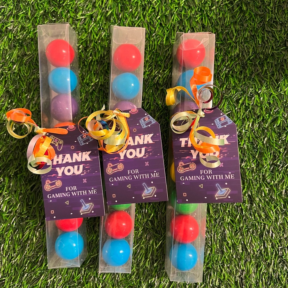 Gaming Birthday Party Gumballs Thank You 6 total